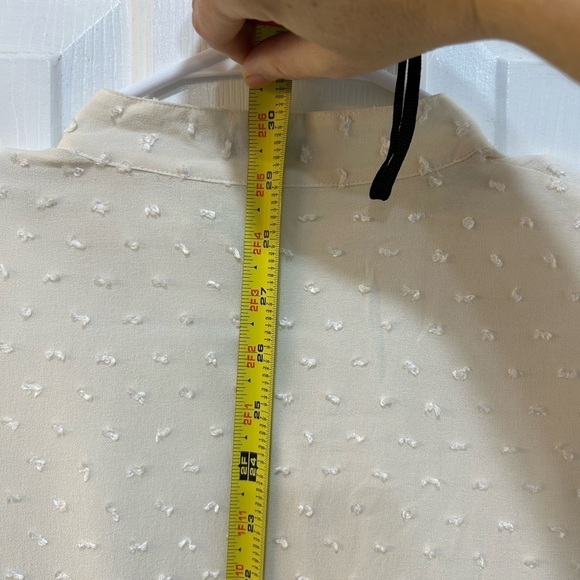J. McLaughlin Silk Blend Blouse Cream Button Front Top 3/4 Sleeve Women Sz 2 XS - Picture 6 of 7